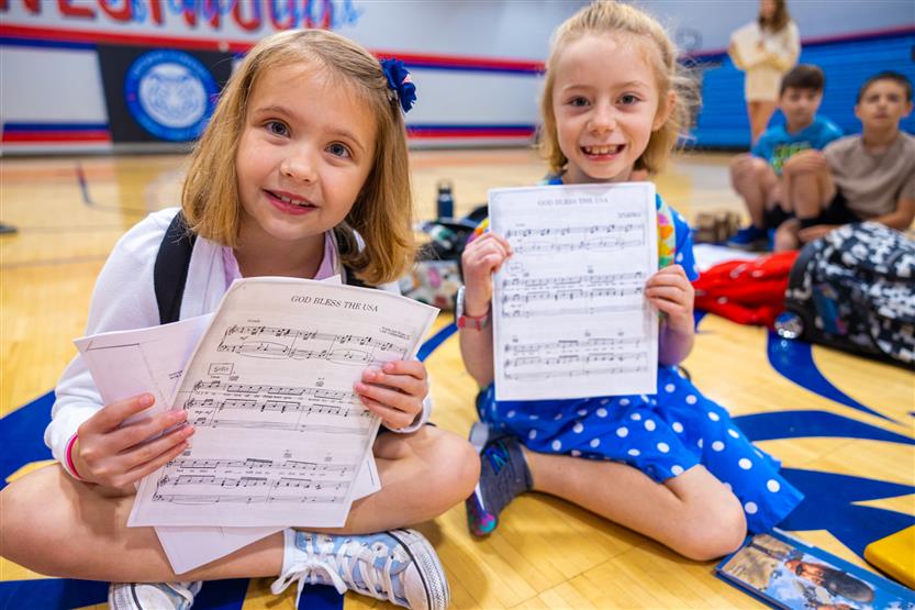 Westwood Elementary students sing